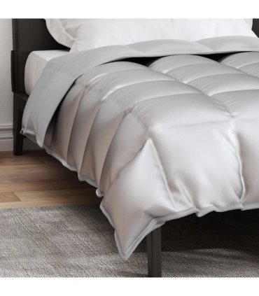 vidaXL Winter Duvet Silver 140 x 200 cm Satin and Microfiber