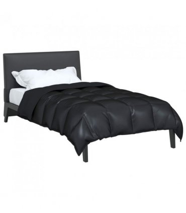 vidaXL Winter Duvet Black 135 x 200 cm Satin and Microfiber
