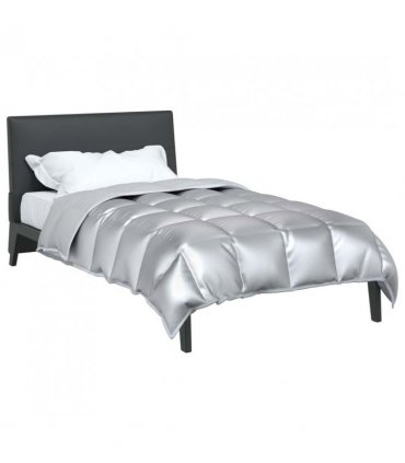 vidaXL Winter Duvet Silver 135 x 200 cm Satin and Microfiber