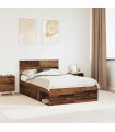 vidaXL Bed Frame with Headboard Old Wood 120 x 190 cm Engineered wood — V0672005902