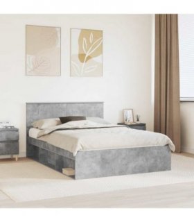 vidaXL Bed Frame with Headboard Concerte 160 x 200 cm Engineered wood — Colour: Concrete grey