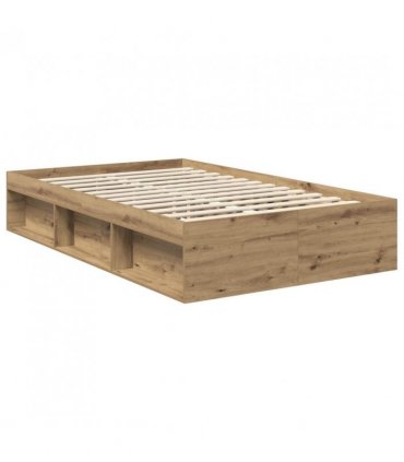 vidaXL Bed Frame Artisian Oak 120 x 190 cm Engineered wood — Colour: Artisan oak