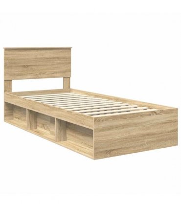 vidaXL Bed Frame with Headboard Sonoma Oak 75 x 190 cm Engineered wood