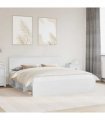 vidaXL Bed Frame with Headboard White 180 x 200 cm Engineered wood