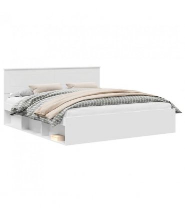 vidaXL Bed Frame with Headboard White 180 x 200 cm Engineered wood