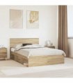 vidaXL Bed Frame with Headboard Sonoma 140 x 190 cm Engineered wood — Colour: Sonoma oak