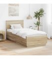 vidaXL Bed Frame with Headboard Sonoma Oak 70 x 190 cm Engineered Wood — Size: 75 x 190 cm