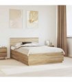 vidaXL Bed Frame Sonoma Oak 140 x 200 cm Engineered Wood