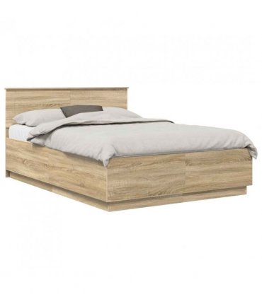 vidaXL Bed Frame Sonoma Oak 140 x 200 cm Engineered Wood
