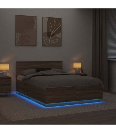 vidaXL Bed Frame Sonoma Oak 140 x 200 cm Engineered Wood