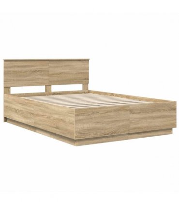 vidaXL Bed Frame Sonoma Oak 140 x 200 cm Engineered Wood