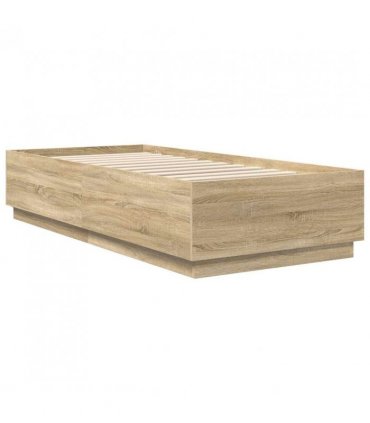 vidaXL Bed Frame with Headboard Sonoma Oak 70 x 190 cm Engineered Wood — Size: 75 x 190 cm — V0672006182
