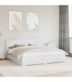 vidaXL Bed Frame with Headboard White 180 x 200 cm Engineered Wood — V0672006292