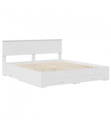 vidaXL Bed Frame with Headboard White 180 x 200 cm Engineered Wood — V0672006292