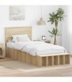 vidaXL Bed Frame with Shelf Sonoma Oak 75 x 190 cm Engineered Wood