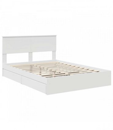 vidaXL Storage Bed with Headboard White 140 x 190 cm Engineered Wood