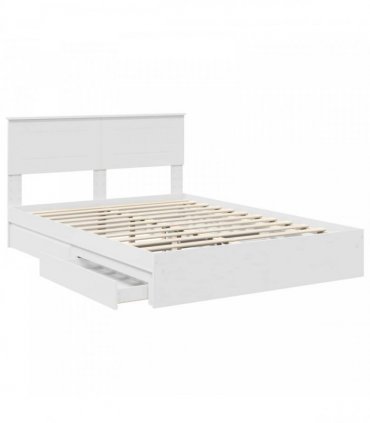 vidaXL Storage Bed with Headboard White 140 x 190 cm Engineered Wood