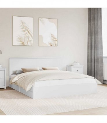 vidaXL Storage Bed with Headboard White 180 x 200 cm Engineered Wood