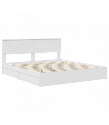 vidaXL Storage Bed with Headboard White 180 x 200 cm Engineered Wood