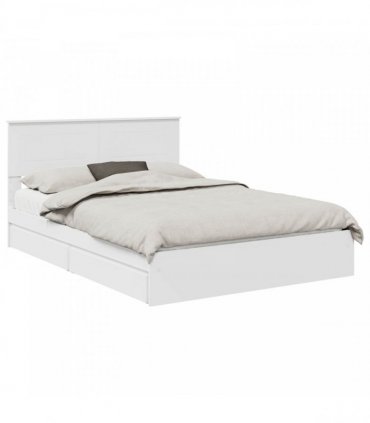 vidaXL Storage Bed with Headboard White 140 x 200 cm Engineered Wood