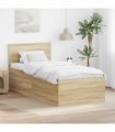vidaXL Bed Frame with Headboard Sonoma Oak 75 x 190 cm Engineered Wood — V0672006526