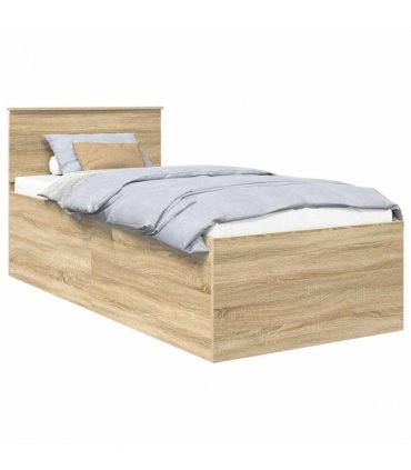 vidaXL Bed Frame with Headboard Sonoma Oak 75 x 190 cm Engineered Wood — V0672006526