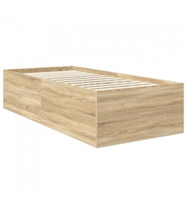 vidaXL Bed Frame with Headboard Sonoma Oak 75 x 190 cm Engineered Wood — V0672006526