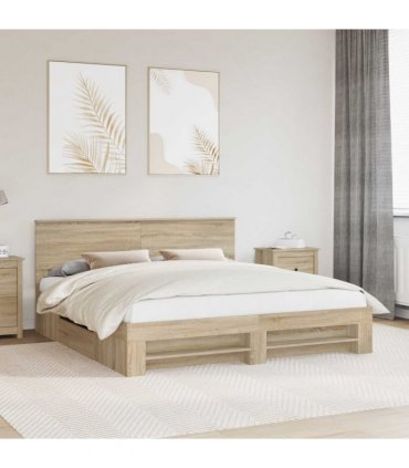 vidaXL Bed Frame Sonoma Oak 180 x 200 cm Engineered Wood