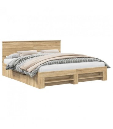 vidaXL Bed Frame Sonoma Oak 180 x 200 cm Engineered Wood