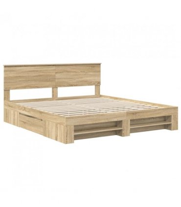 vidaXL Bed Frame Sonoma Oak 180 x 200 cm Engineered Wood