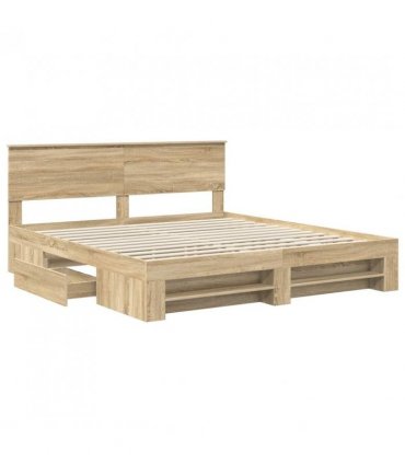 vidaXL Bed Frame Sonoma Oak 180 x 200 cm Engineered Wood