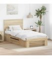 vidaXL Bed Frame with Headboard Sonoma Oak 80 x 200 cm Engineered Wood — Size: 75 x 190 cm