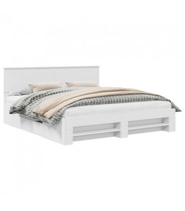 vidaXL Bed Frame with Headboard White 180 x 200 cm Engineered Wood — V0672006641