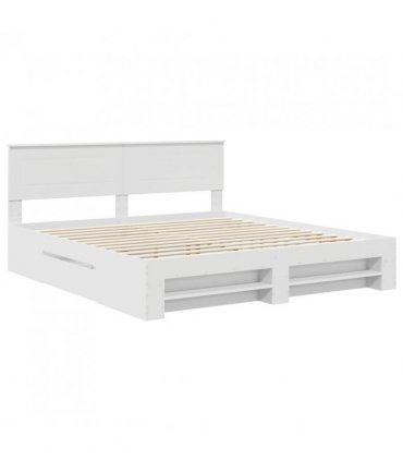 vidaXL Bed Frame with Headboard White 180 x 200 cm Engineered Wood — V0672006641