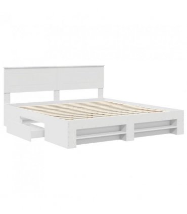 vidaXL Bed Frame with Headboard White 180 x 200 cm Engineered Wood — V0672006641