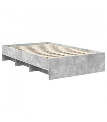 vidaXL Bed Frame Concrete Grey 120 x 123 cm Engineered Wood — Size: 120 x 200 cm