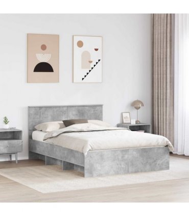 vidaXL Bed Frame Concrete Grey 160 x 200 cm Engineered Wood