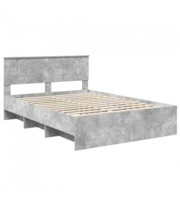 vidaXL Bed Frame Concrete Grey 160 x 200 cm Engineered Wood