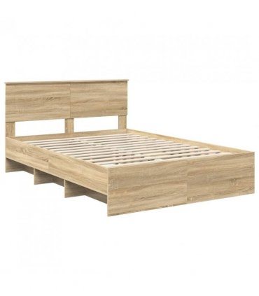 vidaXL Bed Frame Sonoma Oak 160 x 200 cm Engineered Wood