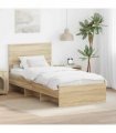 vidaXL Bed Frame with Headboard Sonoma Oak 80 x 200 cm Engineered Wood — Size: 75 x 190 cm — V0672006734