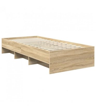 vidaXL Bed Frame with Headboard Sonoma Oak 80 x 200 cm Engineered Wood — Size: 75 x 190 cm — V0672006734
