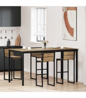 vidaXL Standing Bar Table Engineered Wood Rectangular — Colour: Artisan oak, Size: 200 x 100 x 105 cm