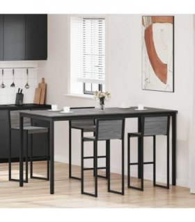 vidaXL Standing Bar Table Engineered Wood — Colour: Grey sonoma, Size: 200 x 100 x 105 cm