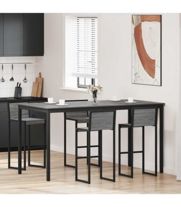 vidaXL Standing Bar Table Engineered Wood — Colour: Grey sonoma, Size: 200 x 100 x 105 cm