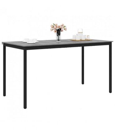vidaXL Standing Bar Table Engineered Wood — Colour: Grey sonoma, Size: 200 x 100 x 105 cm