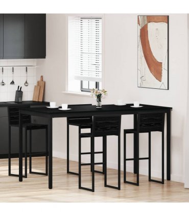 vidaXL Standing Bar Table Engineered Wood Rectangular — Colour: Black oak, Size: 200 x 100 x 105 cm
