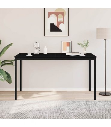 vidaXL Standing Bar Table Engineered Wood Rectangular — Colour: Black oak, Size: 200 x 100 x 105 cm