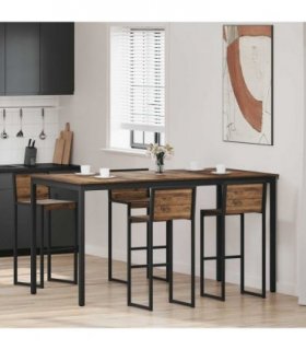 vidaXL Standing Bar Table Engineered Wood Rectangular — Colour: Old wood, Size: 200 x 100 x 105 cm