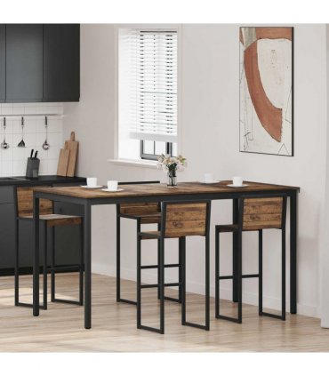 vidaXL Standing Bar Table Engineered Wood Rectangular — Colour: Old wood, Size: 200 x 100 x 105 cm