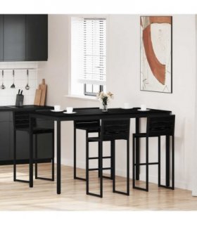 vidaXL Standing Bar Table Engineered Wood Rectangular — Colour: Black oak, Size: 180 x 90 x 105 cm